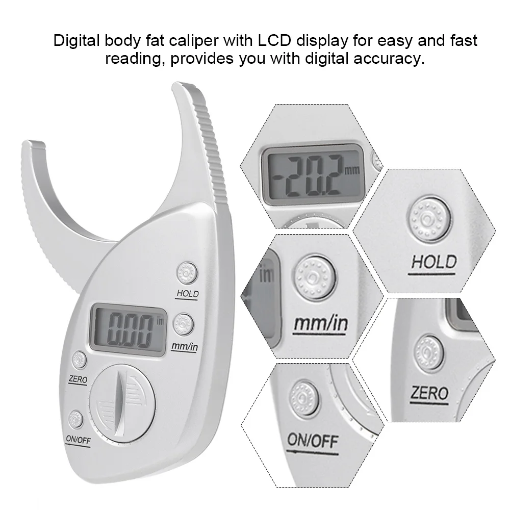 Цифровой штангенциркуль для измерения жира в теле, набор, монитор с 60-дюймовым экраном, измерительная лента, анализатор кожи, измерительный прибор для фитнеса, Тестер красоты и здоровья