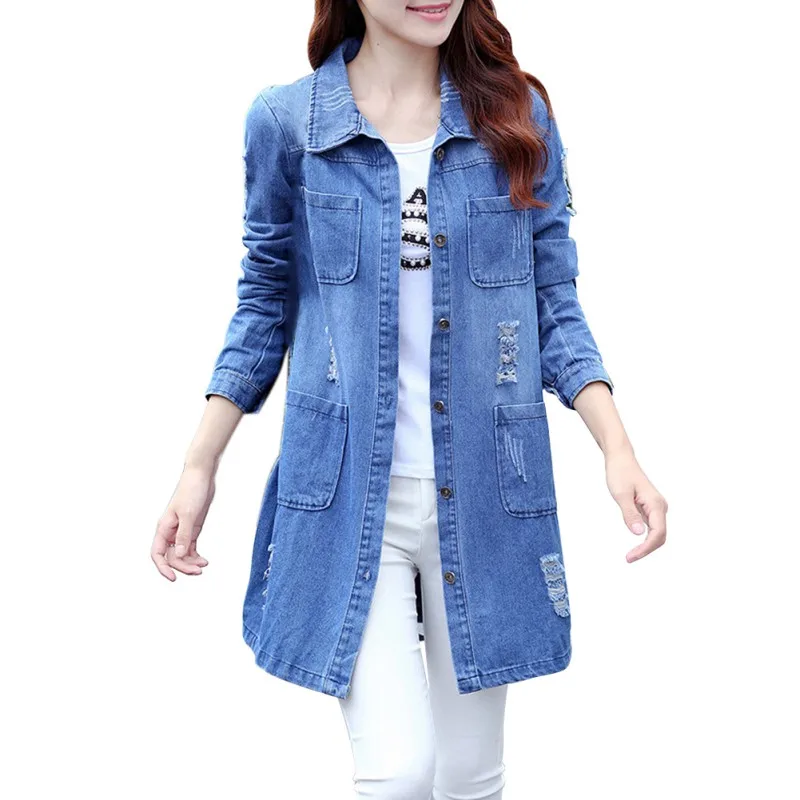 Winter Coat Women Fashion Loose Cotton Coat Women Tops Denim Coat Long ...