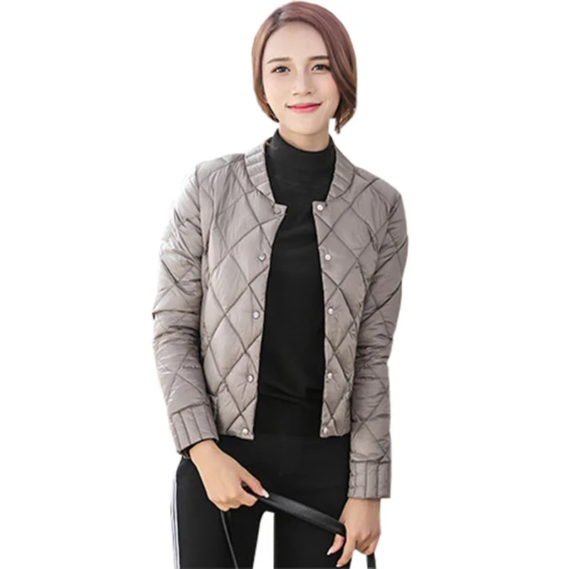 Ultra Light Down Coat Women Short Thin Winter Jacket Slim White Duck