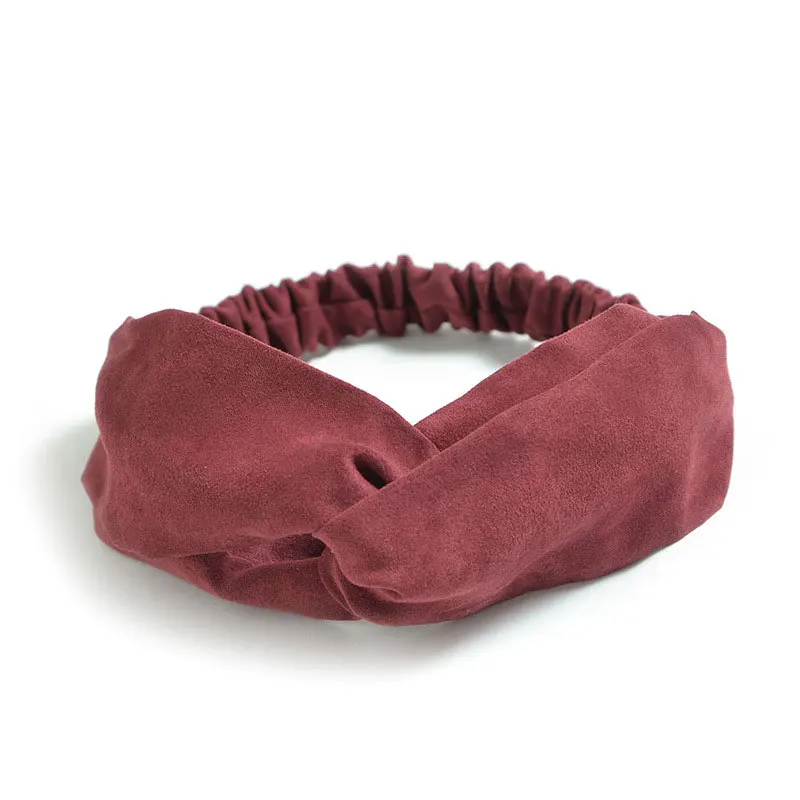 

Women Spring Cotton Sue Soft Solid Headbands Vintage Cross Knot Elastic Hairbands Bandanas Girls Hair Bands Hair Accessories