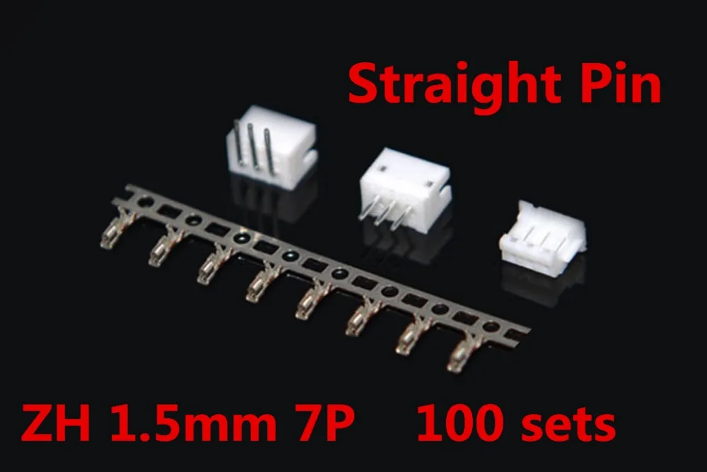 

100 Sets JST ZH 1.5mm 7-Pin Male, Female Connector socket with crimps