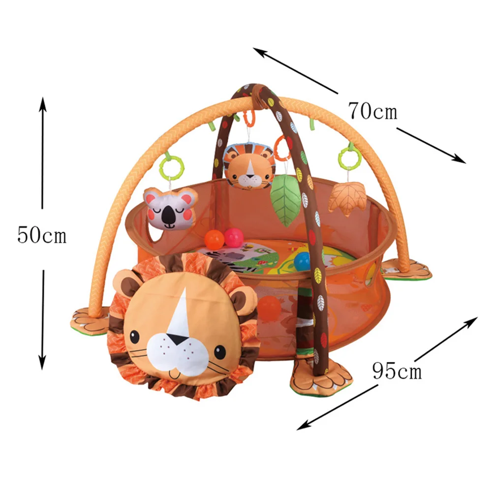  lion Baby Play Mat 0-1 Year playmat gym carpet crawling mat in the nursery Turtle toy net support 3