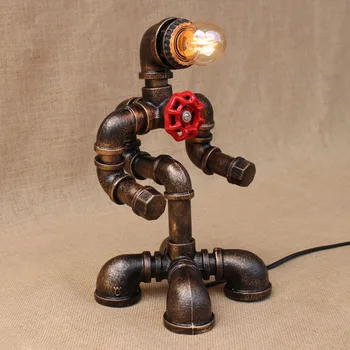 Art deco black workroom table lamp e27 vintage retro robot desk light sconce for study bedroom bedside workshop office Art deco black workroom table lamp e27 vintage retro robot desk light sconce for study bedroom bedside workshop office