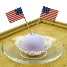 50pcs/Lot USA Flag Fruit Food Toothpick Paper Food Picks Cake Toothpicks Cupcake Fruit Sticks Birthday Party Accessories GF038