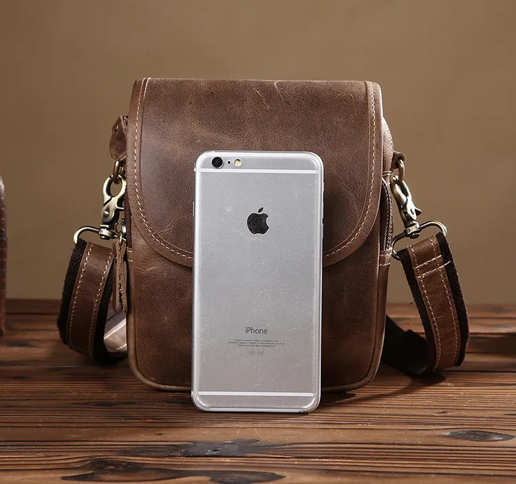 

Luufan Men's Mini Shoulder Bag Genuine Leather Natrual Cow Skin Crossbody Chest Bag Man Male Designer Brand Bags Anti Theft
