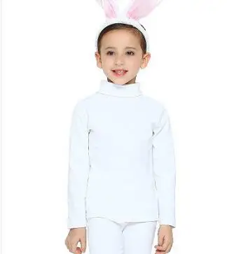 Детский танцевальный костюм, комплект из 2 предметов, рубашка с длинными рукавами и высоким воротником+ леггинсы черно-белая хлопковая тренировочная одежда для девочек - Цвет: White Top