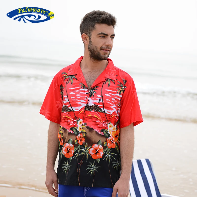 2016 Summer Brand New Men s Hawaiian Beach Shirt Men Short Sleeve Casual Cotton Hawaii Floral