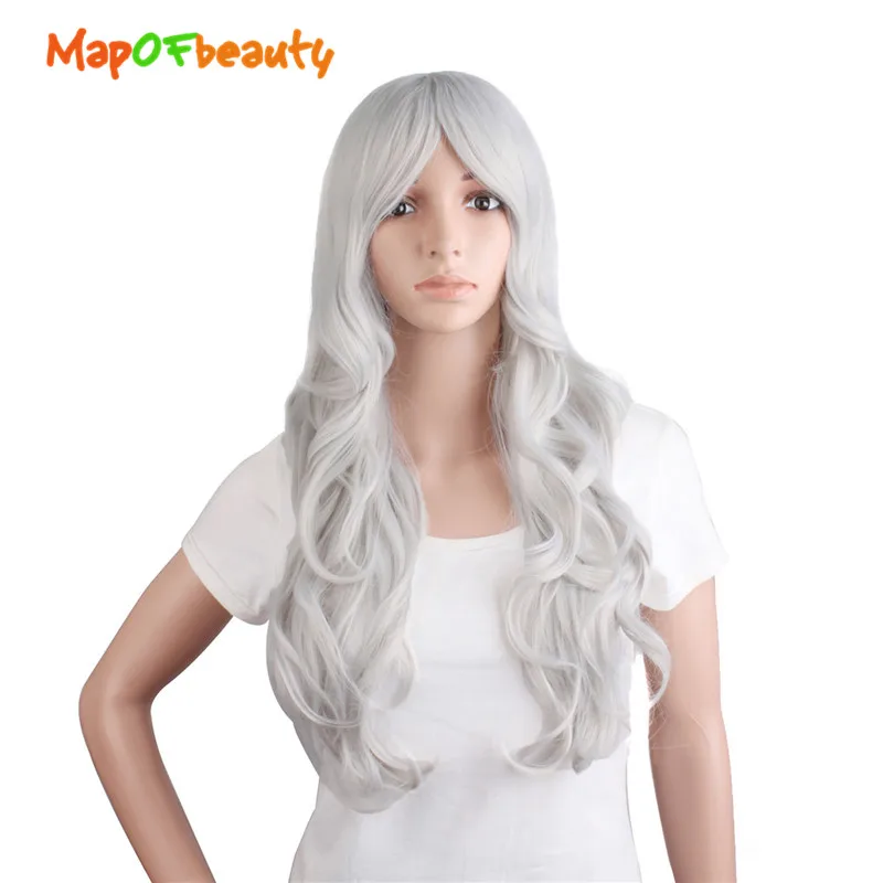 MapofBeauty 24 &quotдлинные кудрявые для косплея парики Белый Черный Коричневый Золотой
