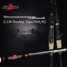 KUYING 2 1M Tournament Double Tips MH H Hard Casting Spinning Lure Fishing Rod Carbon Fiber