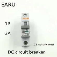 1P 3A DC 250V Circuit Breaker MCB for PV Solar Energy Photovoltaic System Battery C curve CB Certificated Din Rail Mounted