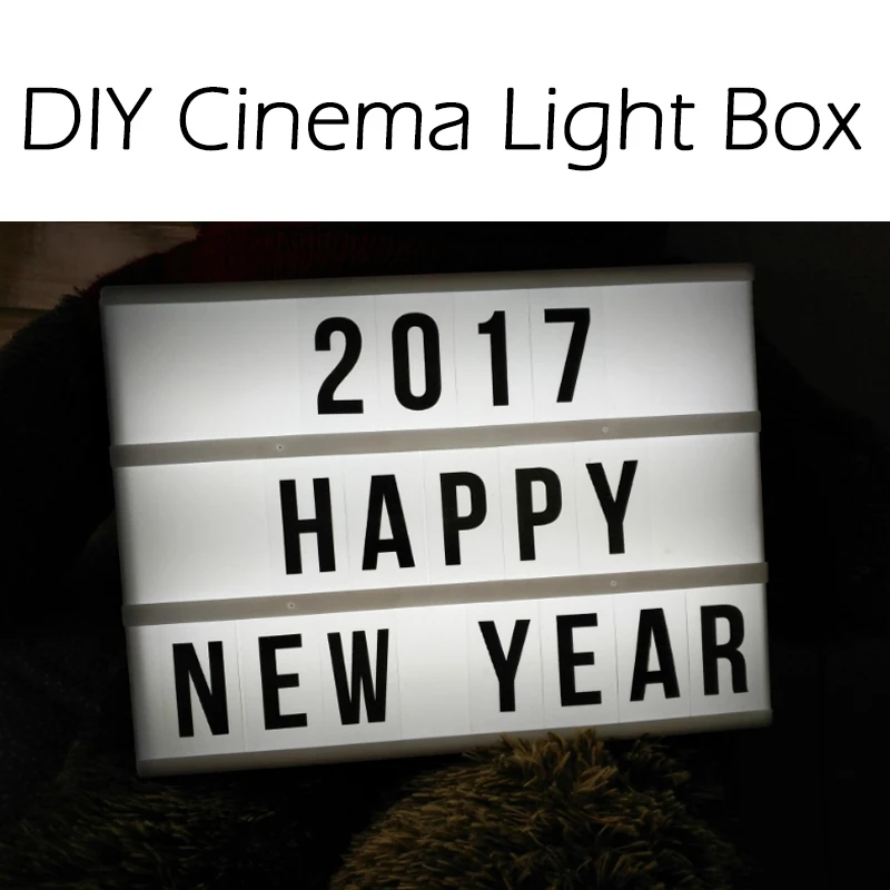 DIY LED Cinema Light Box Letter Rechargeable Lithium Battery night Lamp 180 PCS