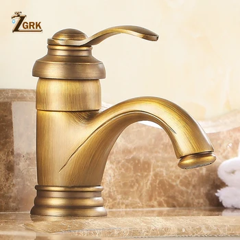 Bathroom Faucet Antique Bronze Finish Brass Basin Sink Solid Brass Faucets Single Handle Water Mixer Taps Bath Crane basin faucets bath antique finish brass water tap bathroom basin sink faucet vanity faucet wash basin mixer taps crane 6633