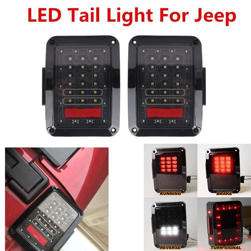 

For JK 2007-2015 Jeep Wrangler led tail lights with Running Brake Backup Reverse Turning Signal light Tail lamp Assembly