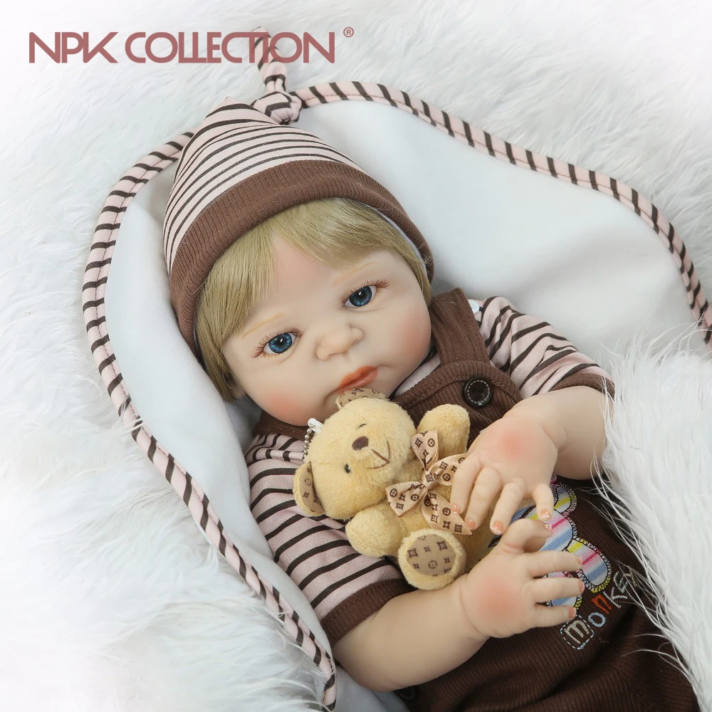 Кукла реборн NPKCOLLECTION Реалистичная кукла-младенец 23 дюйма виниловая модель всего