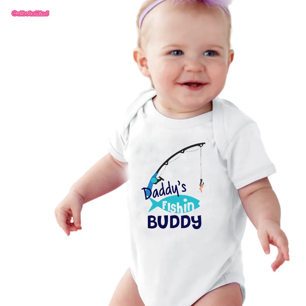 

Culbutomind Daddys Fishing Buddy Newborn Baby Boy Girl Clothing Cotton Baby Summer Jumpsuit Daddys Girl Baby Fishing Clothes