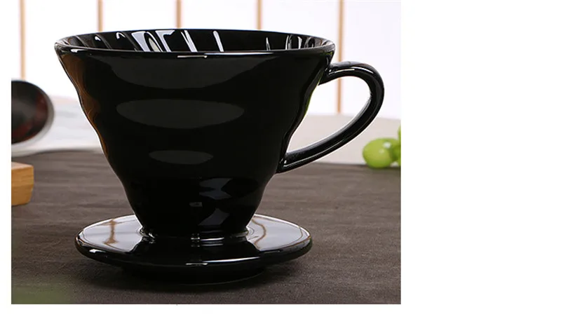 V60 стильная кофейная капельная чашка с фильтром, Перманентная наполняемая кофеварка с отдельной подставкой, керамическая кофейная капельница с двигателем