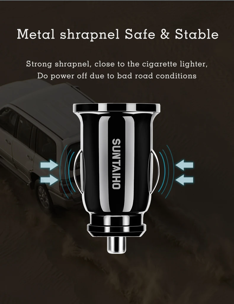 Suntaiho двойной зарядное устройство USB мини автомобильное зарядное устройство 2.4A мобильный телефон автомобильное зарядное устройство адаптер автомобильный gps Samrtphone для iPhone Xiaomi huawei