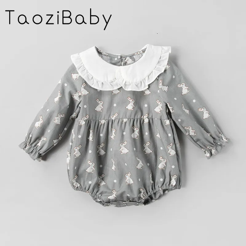 

Spring 2018 Kids rompers Girls Baby Clothes Clothing Korean Cartoon Rabbit Climb Romper Baby Girl Summer Clothes