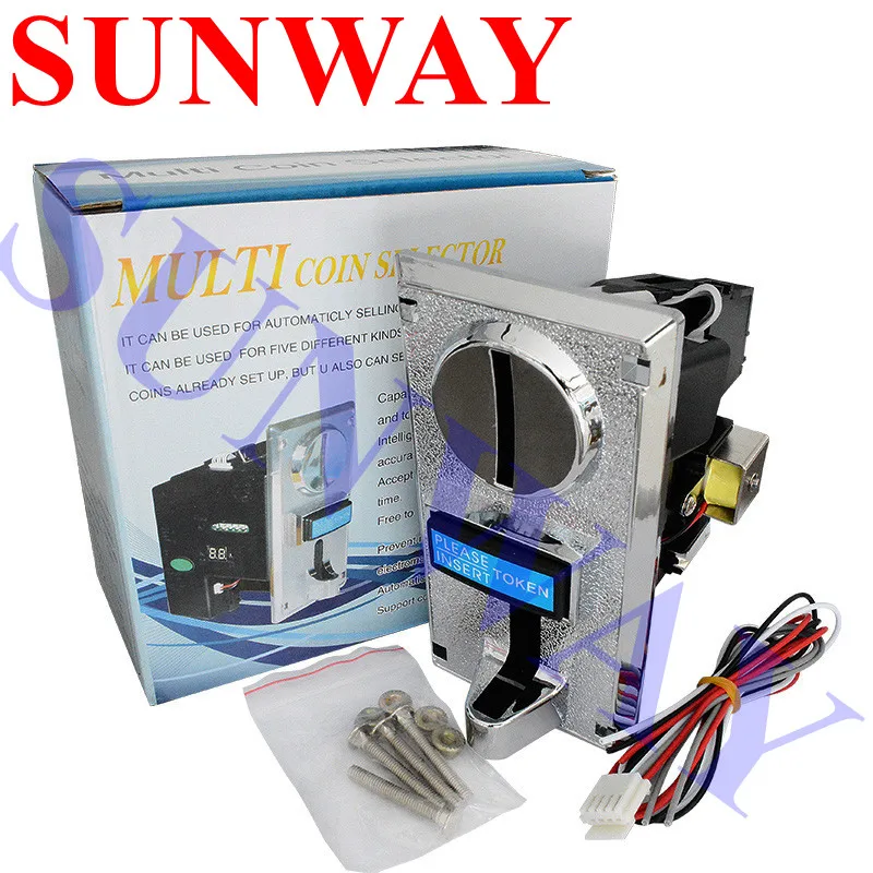 

Plastic front type CPU Multi coin acceptor selector programable 6 different values coin mech for vending/Arcade game machine