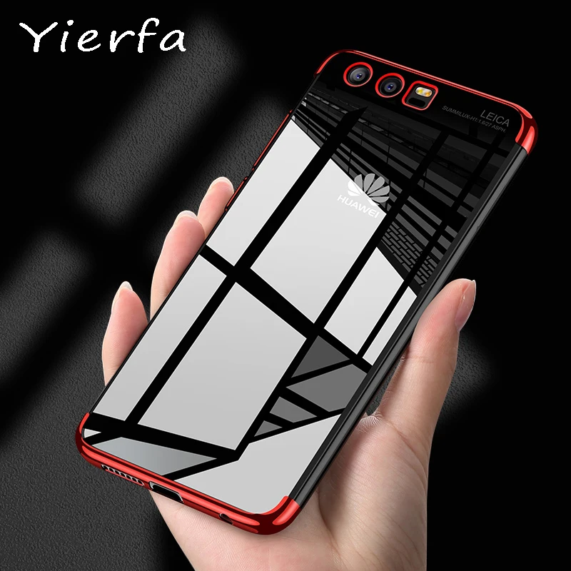 

Huawei P10 Transparent Plating case for huawei P10 Pplus case Ultra thin soft TPU electroplate shining back cover for huawei p10