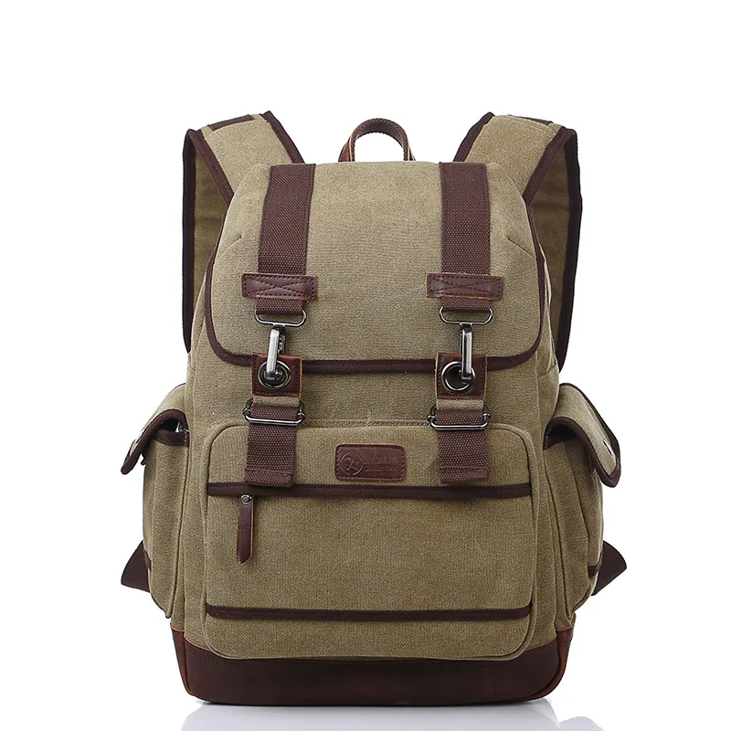 Men canvas backpack school Luggage Shoulder Bag Computer Backpack