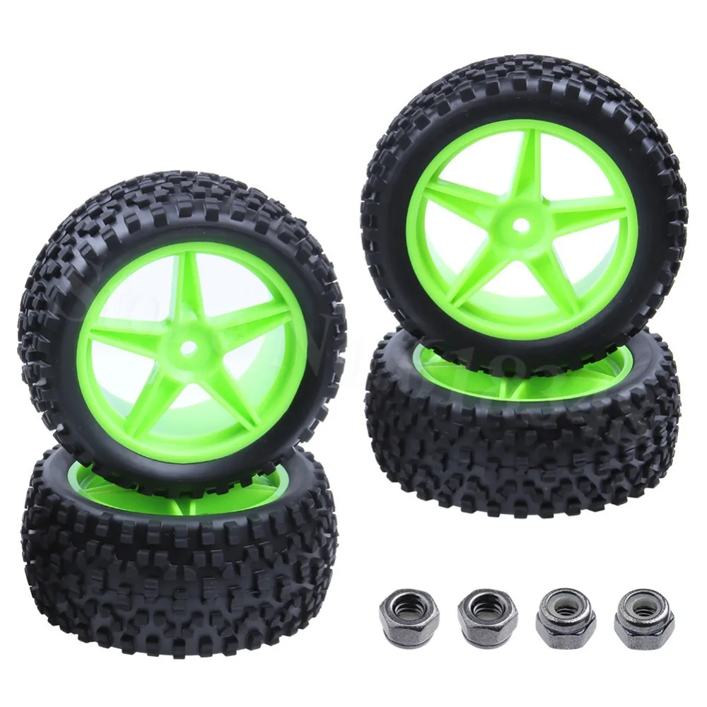 Rchobbytop 4pcs 1/10 Scale RC Buggy Tires & Wheels - 12mm Hex, 88mm Outer Diameter, With Nuts & Wrench - View #2