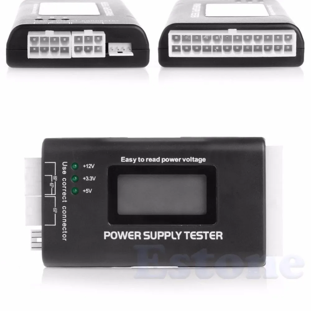 

LCD PC Computer 20/24 Pin 4 PSU ATX BTX ITX SATA HDD Power Supply Tester