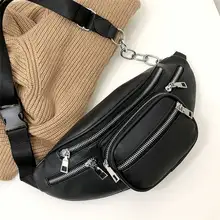 Negro de cuero bolso de la cintura celular riñonera para teléfono Fanny Pack Bum bolsa para los hombres y las mujeres