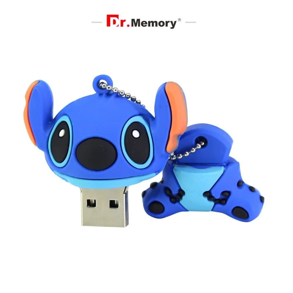 Мультяшный флеш-накопитель Dr. Memory Stitch USB Flash Drive 32 Гб 64 Гб 128 ГБ силиконовая Флешка 4 ГБ 8 ГБ 16 ГБ USB Stick диск для запоминания