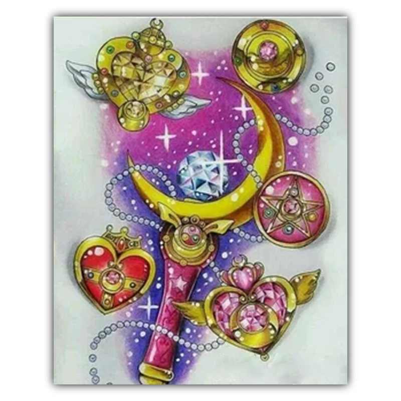 5D DIY Diamond Painting Sailor Moon Home Decoration Pendant Diamond Mosaic Embroidered Cross-stitch Rhinestone