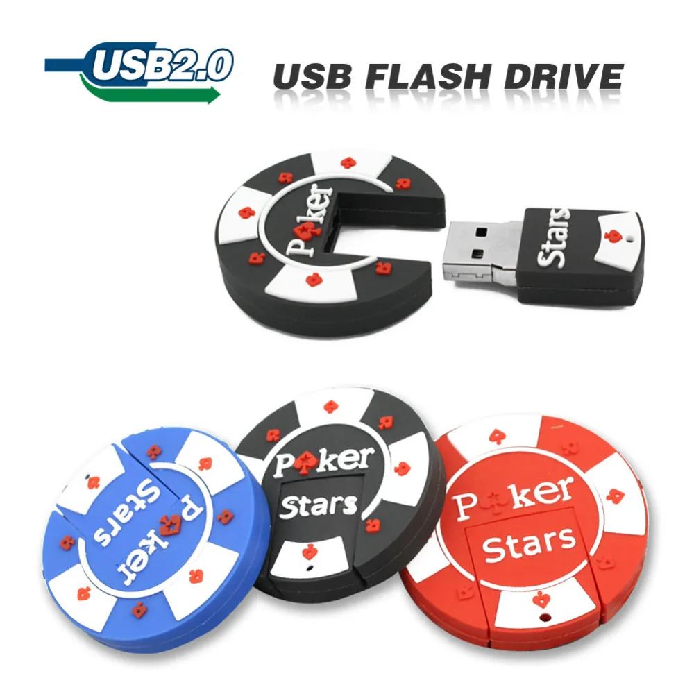 

2GB 4GB 8GB 16GB 32GB 64GB cartoon rubber Poker Stars pokerstars USB flash pen drive cute free shipping