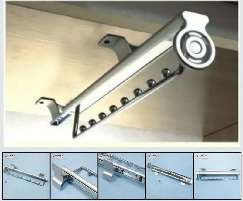 18"Armoire Waredrobe Closet Clothing Rail Hook Hanger Bar Rack Shelf with Steel Ball Clothes And