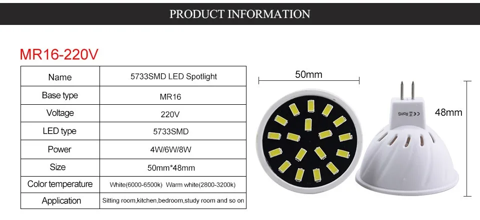 Лампада de led spotlight GU10 MR16 110 В 220 В SMD5733 Lamparas Светодиодная лампа 4 Вт 6 Вт 8 Вт ампулы светодиодные лампы для домашнего внутреннего освещения