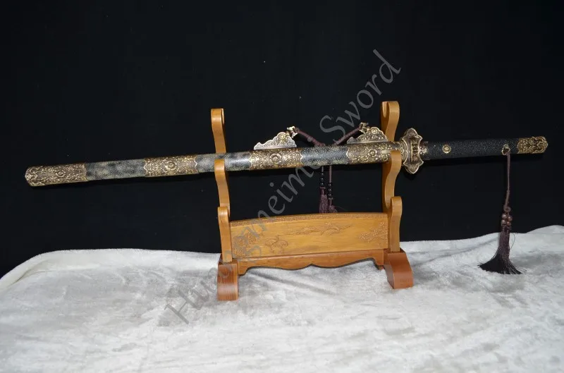 

TOP QUALITY CHINESE SWORD FULL TANG Clay Tempered FULL RAYSKIN SHEATH HAND MADE CUSTOM VERY SHARP