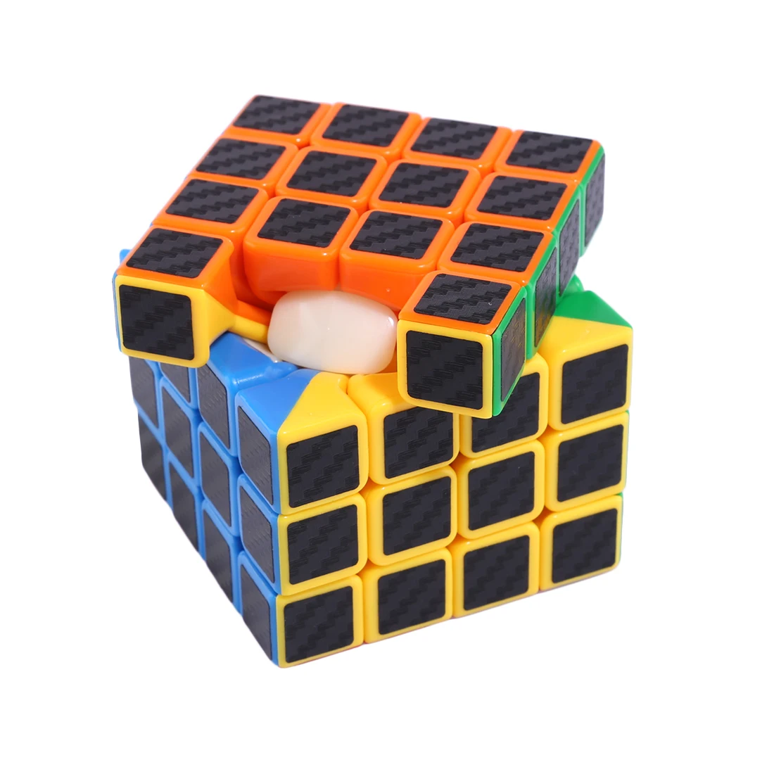 2 шт Magic Cube 3x3x3 и 4x4x4 Скорость Cube с наклейки из углеродного волокна Логические игрушки для вызов-красочные