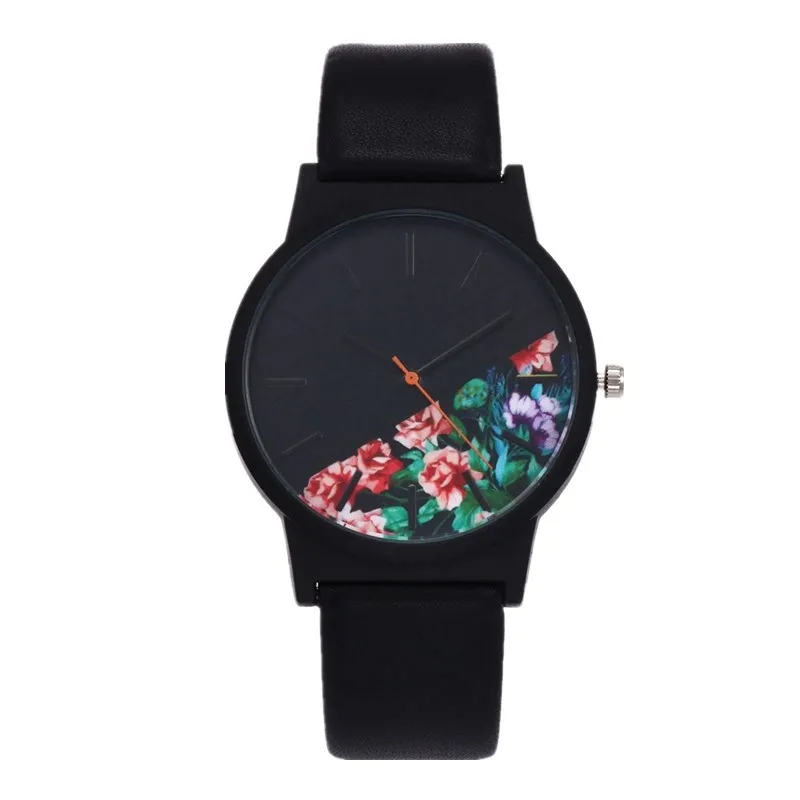 

New Vintage Leather Women Watches 2017 Luxury Top Brand Floral Pattern Casual Quartz Watch Women Clock Relogio Feminino