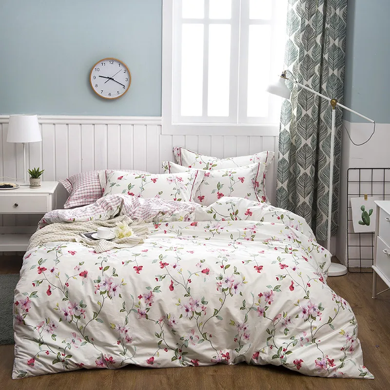 

100% Cotton Bedding Sets Duvet Cover Sets Luxury Bed Linens Flat Sheet pillowcases Queen King size 4pcs