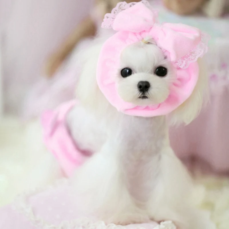 Милые зимние теплые маленькие собаки бантик повязка для волос повязка аксессуары для волос шапочка для купания галстук Уход Аксессуары