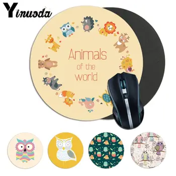 

Yinuoda Vintage Cute Owl Laptop Computer round desk pads Mousepad Computer Laptop Keyboard Mat Desk Mat Mouse pad anime