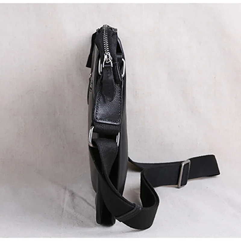 AETOO Leather male bag, ultra-thin shoulder crossbody bag, European and American fashion cowhide simple Casual horizontal bag