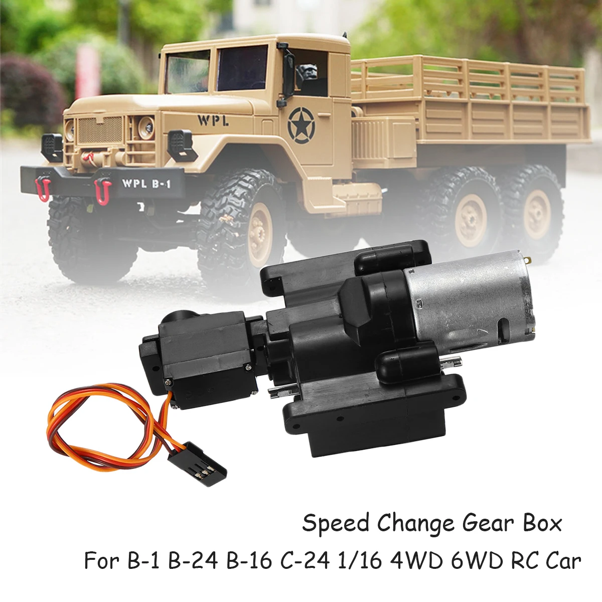 

Speed Change Gear Box for WPL B-1 B-24 B-16 C-24 1/16 4WD 6WD RC Car Crawler 10km/h-30km/h Remote Control Parts & Accs