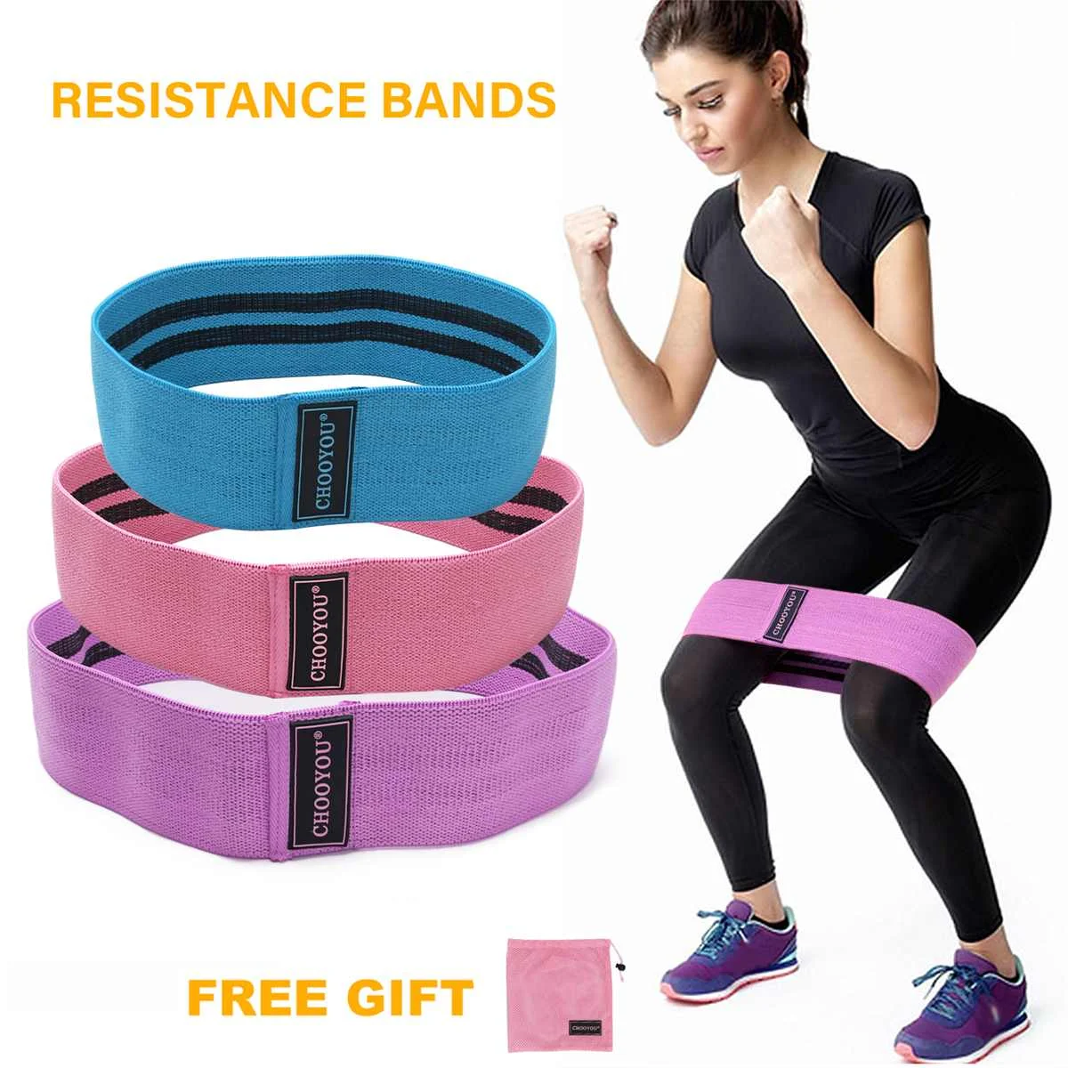 

3pcs Unisex Booty Band Hip Circle Loop Resistance Band Workout Exercise for Legs Thigh Glute Butt Squat Bands Non-slip Design