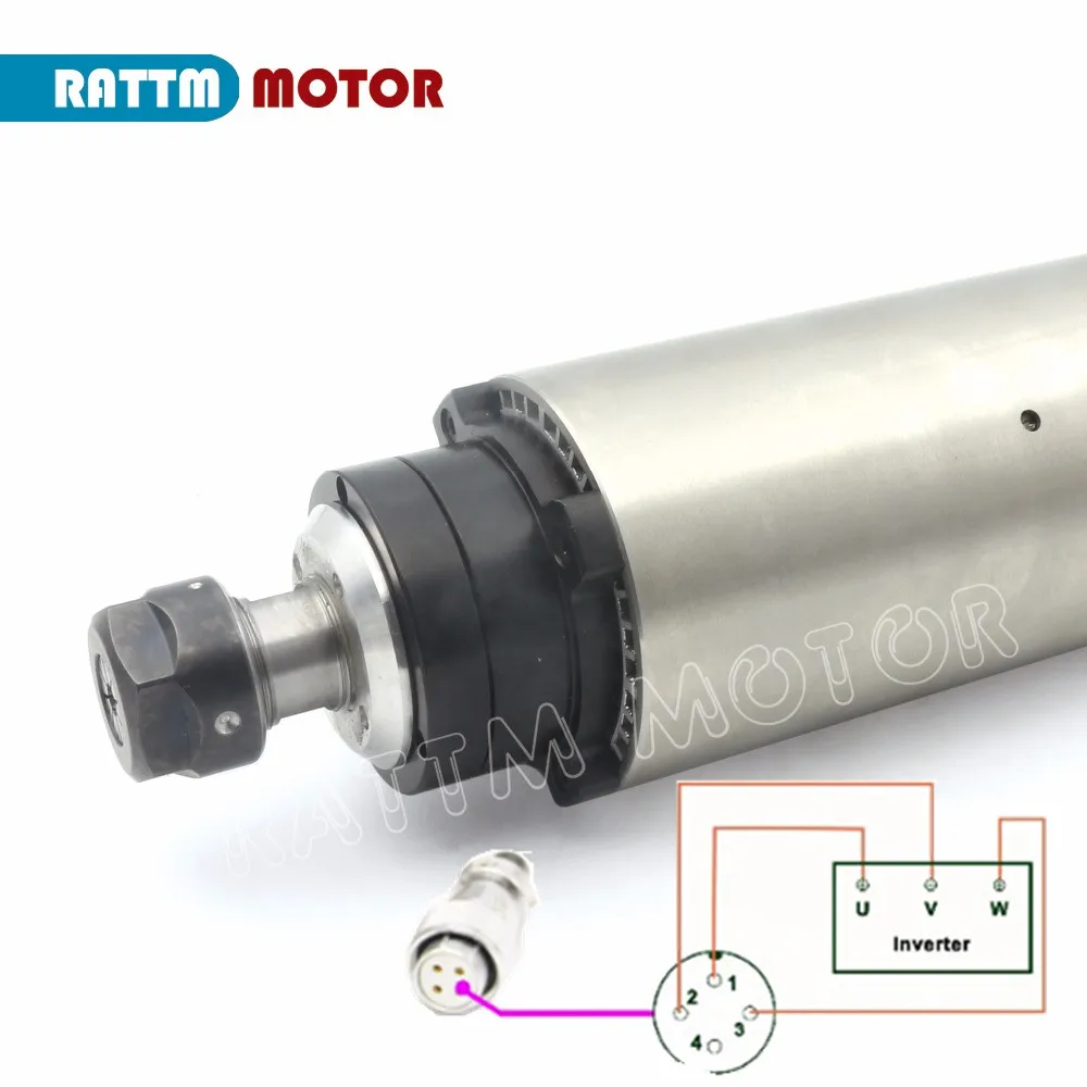 Мотор шпинделя с воздушным охлаждением ER20& 2.2KW VFD инвертор 220 В и 80 мм зажим и 1 комплект ER20 цанговый 14 шт. для фрезерного станка с ЧПУ