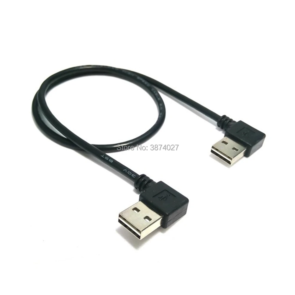 Двусторонний дизайн левый и правый угловой 90 градусов двойной локоть USB папа-папа зарядный кабель для передачи данных