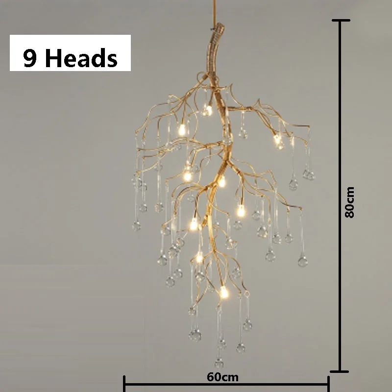 Художественные люстры с ветками цветной глазури люстра светильник ing отель люстры медная люстра - Цвет абажура: 9Heads
