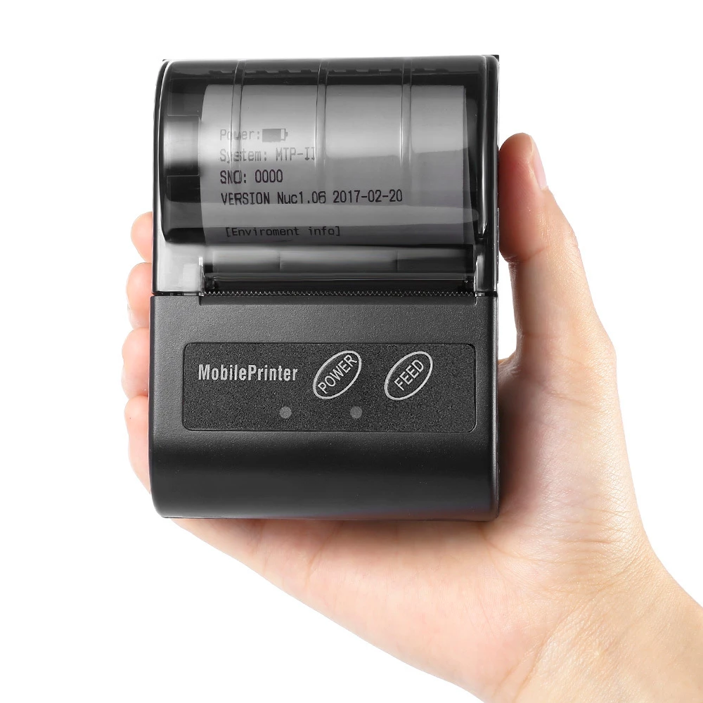 

POS 58MM Bluetooth Thermal Receipt Printer Portable Mobile Wireless Receipt Machine for Windows Android iOS Phone 80mm/s speed