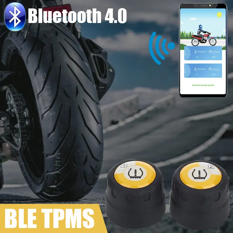 Vehemo Беспроводная для мотоцикла система контроля давления в шинах Bluetooth TPMS дисплей телефонная сигнализация для Android