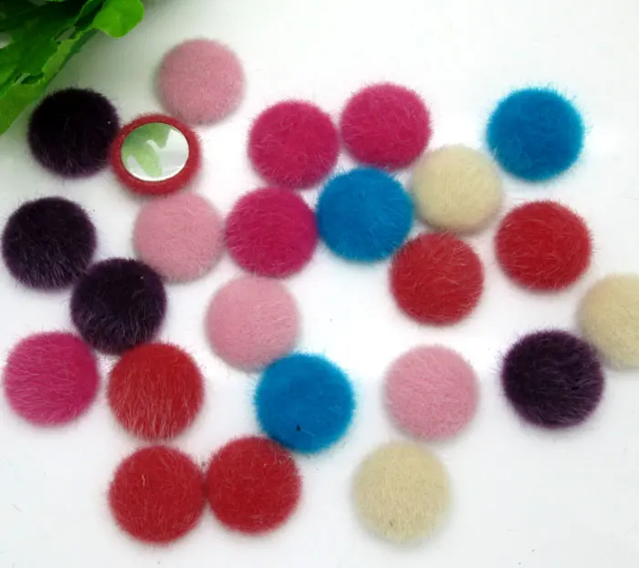 

50Pcs 17mm Mixed Wool Fabric Covered Buttons Cabochon Scrapbooking Sewing Diy Accessories Cloth Fabric Flatback Button