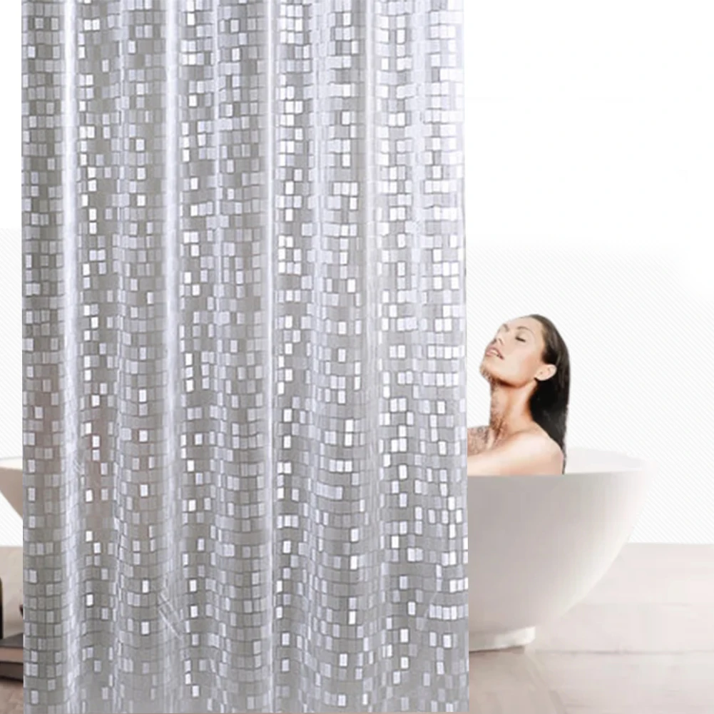 Прозрачная белая занавеска для ванной комнаты, 3D узор, занавеска для душа, водонепроницаемый Душ из ПВХ, занавеска s, Экологичная, противоскользящая, занавес для ванной