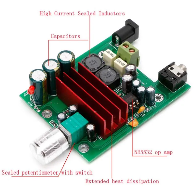 TPA3116 100 Вт сабвуфер 3,5 мм Цифровой Усилитель мощности доска TPA3116D2 усилители NE5532 OPAMP 8-25 в A4-010